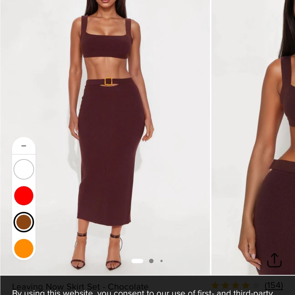 Fashion Nova Chocolate Skirt Set